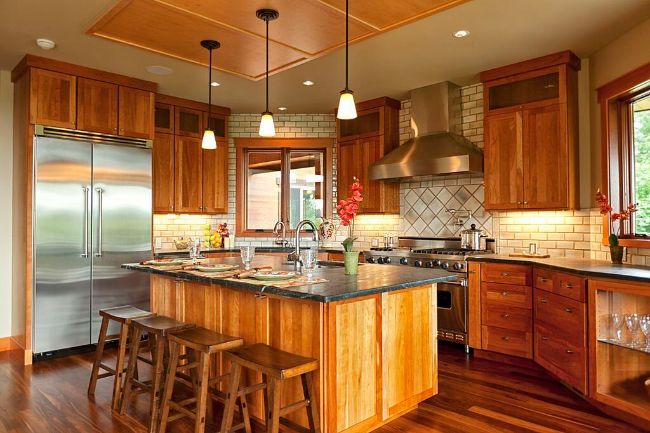 an image of wooden kitchen cabinets
