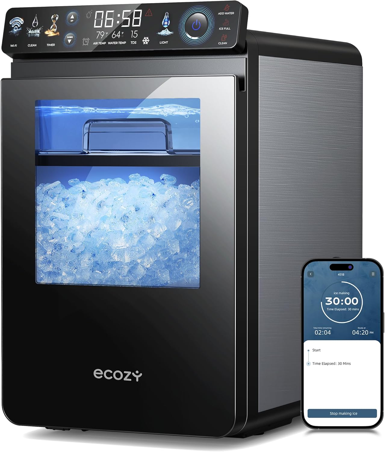 ecozy Countertop Nugget Ice Maker