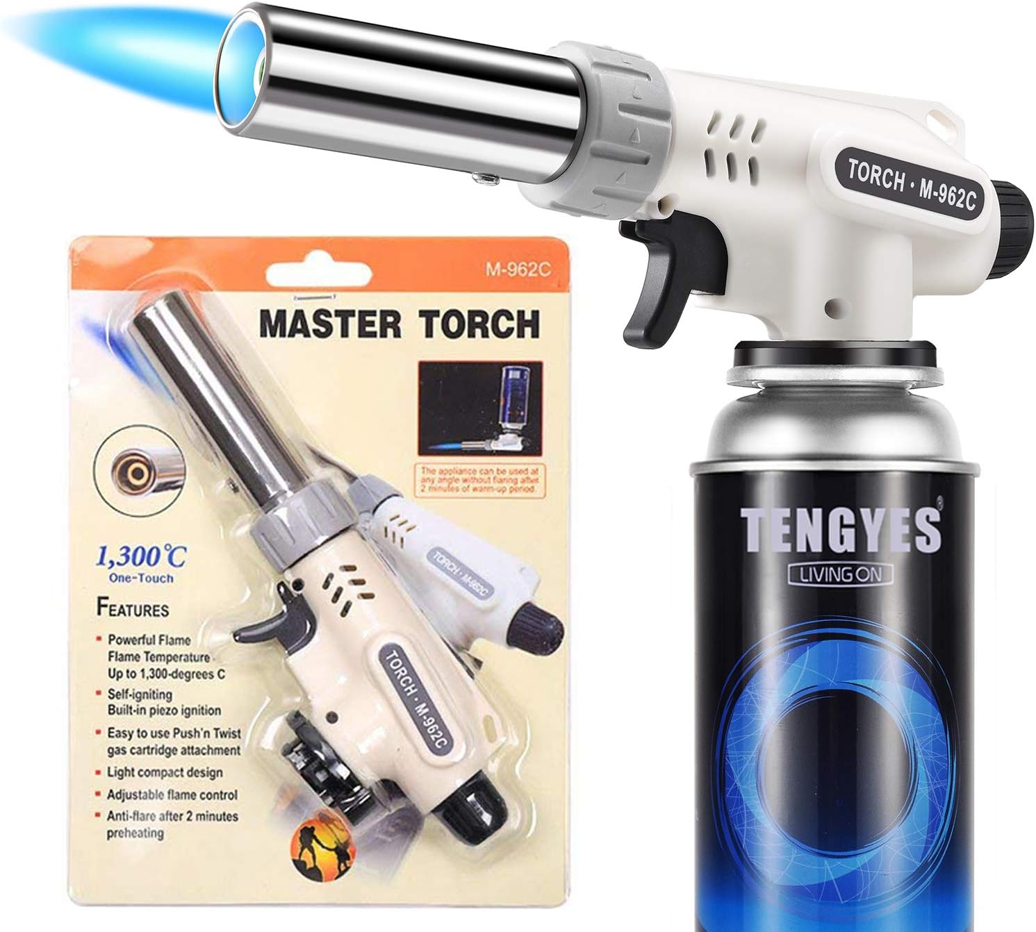 TENGYES Kitchen Butane Blow Torch Lighter