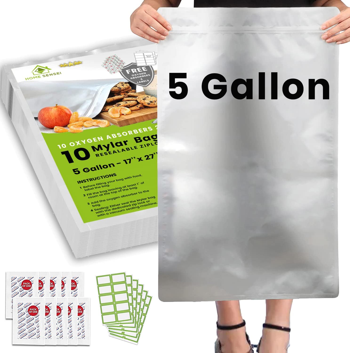 Home Sensei 5 Gallon Mylar Bags