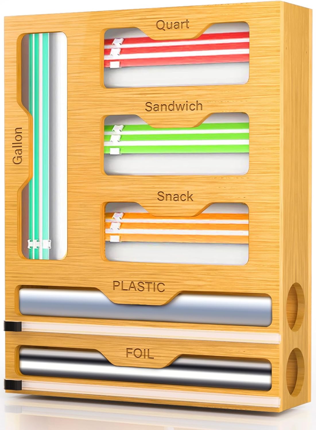 KOCWELL Bag Organizer and Plastic Wrap Dispenser