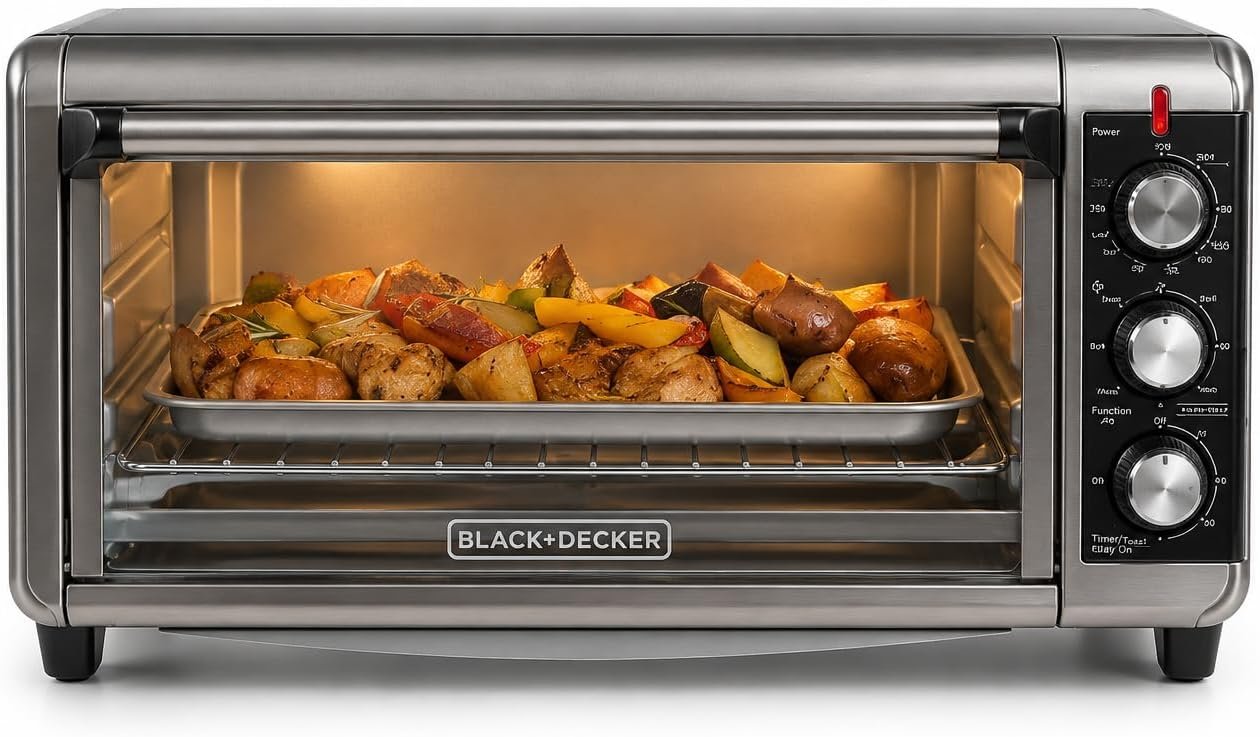 BLACK+DECKER extra wide 8-slice convection countertop toaster oven