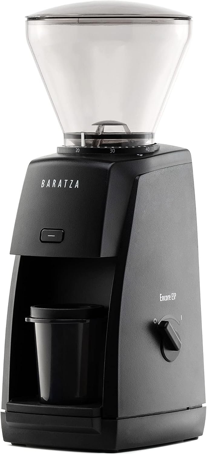 Baratza Encore ESP black conical burr espresso grinder with hopper