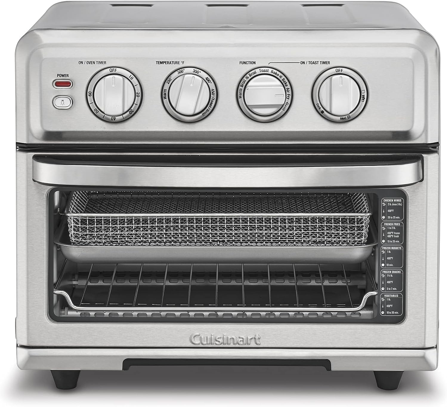 Cuisinart TOA-70 stainless steel compact air fryer toaster oven with grill plate