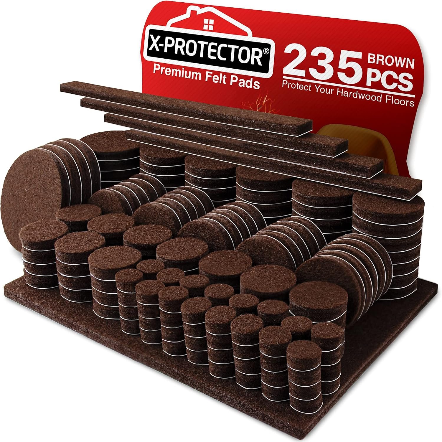 Self-adhesive felt furniture pads assorted sizes