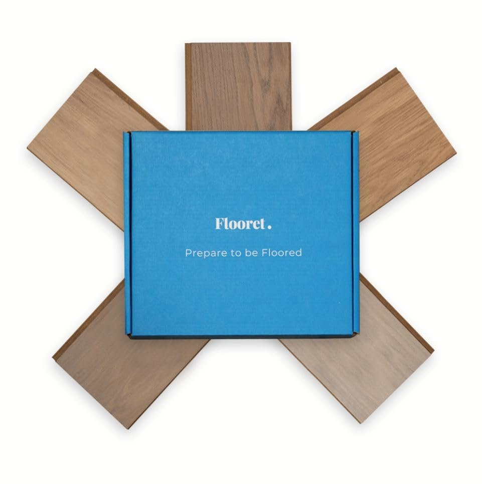 Engineered white oak hardwood plank flooring sample