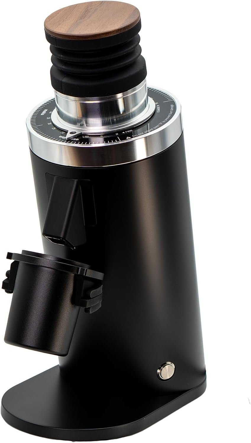 MiiCoffee DF64 II black single dose coffee grinder with 64 mm flat burrs and aluminium dosing cup