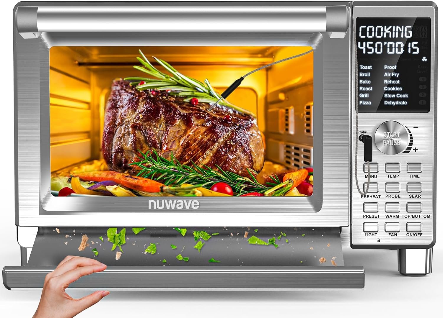 Nuwave Bravo XL Pro 30 quart stainless countertop convection oven with smart probe