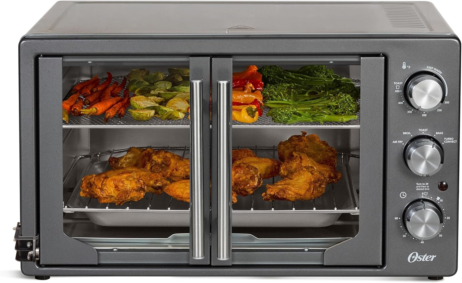 Oster extra large 42 liter French door countertop oven in stainless steel