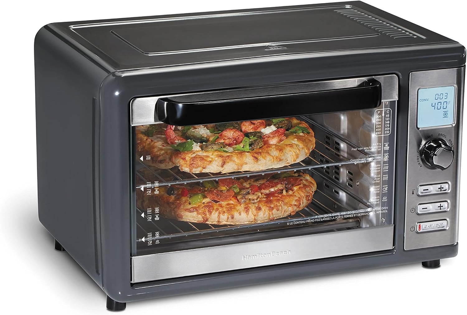 Hamilton Beach Sure-Crisp XL digital countertop air fryer oven in grey