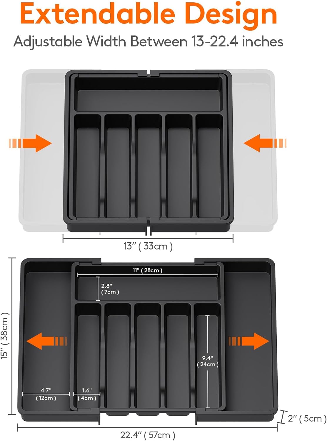 Lifewit Silverware Drawer Organizer