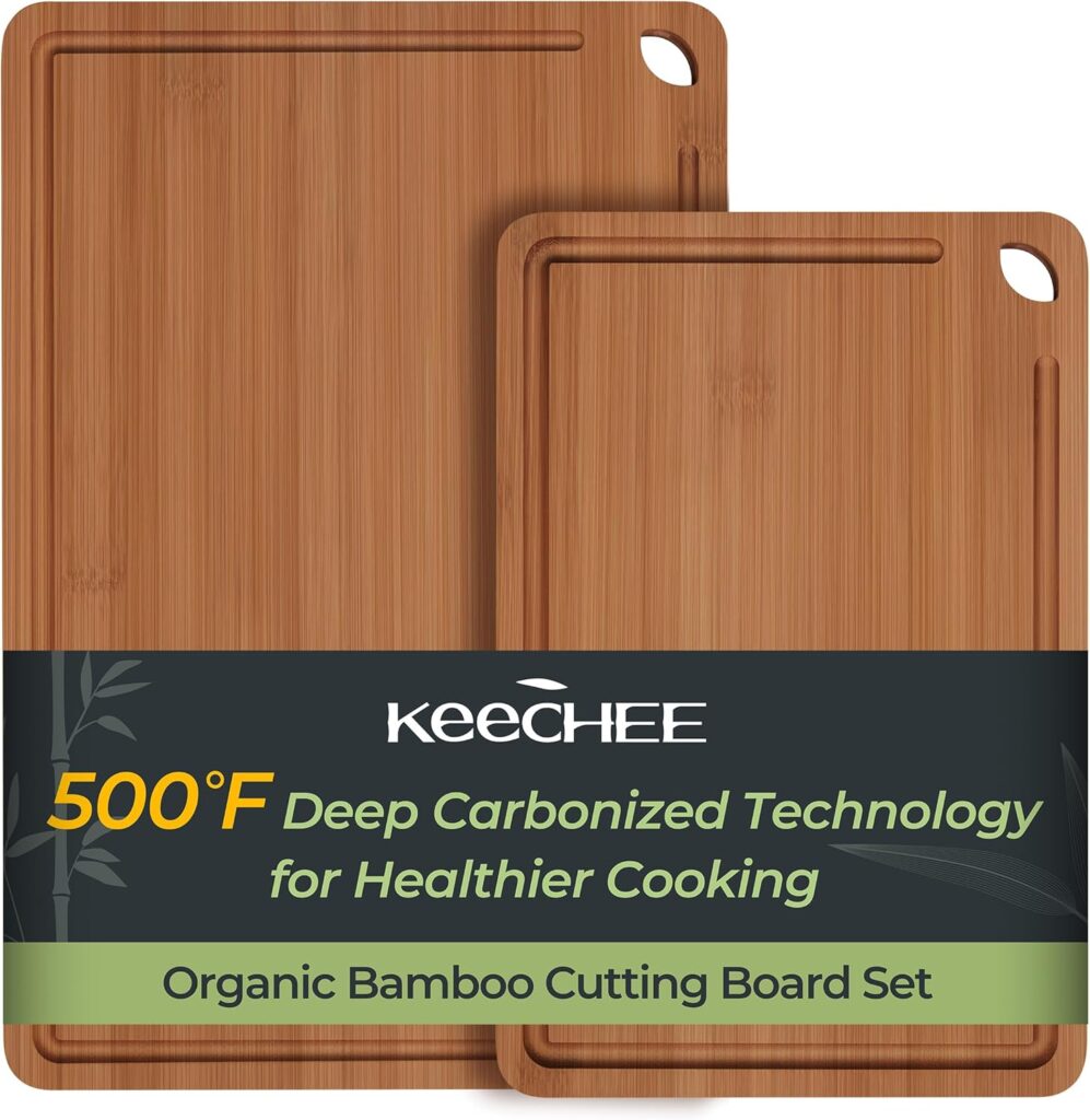 Keechee 2-Piece Carbonized Bamboo Cutting Board Set