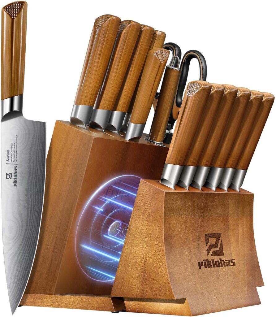 Piklohas 15-Piece Knife Set With Magnetic Detachable Holder