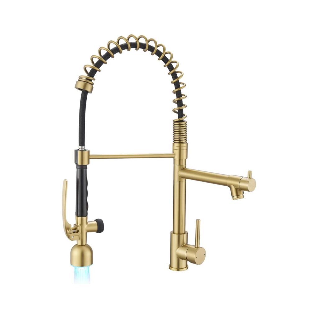 Brushed Gold High-Arc Faucet