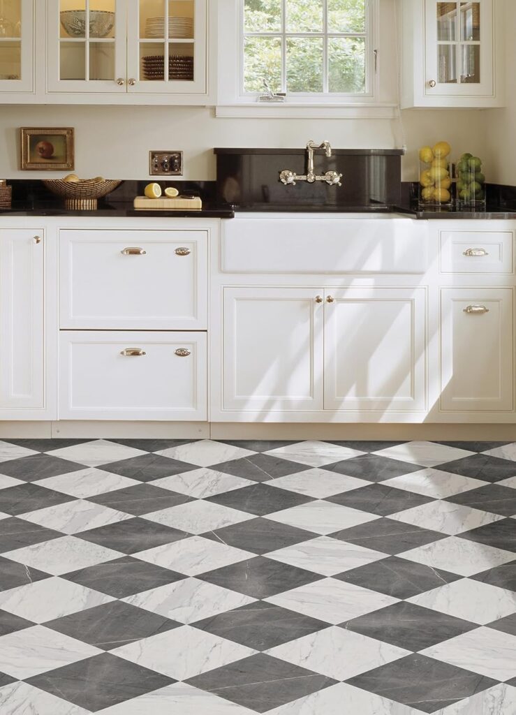 FloorPops Grey & White Marble Peel & Stick Floor Tiles
