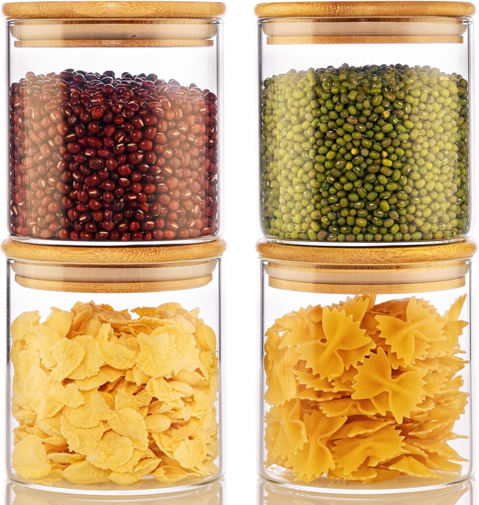 Glass Storage Jars with Bamboo Lids