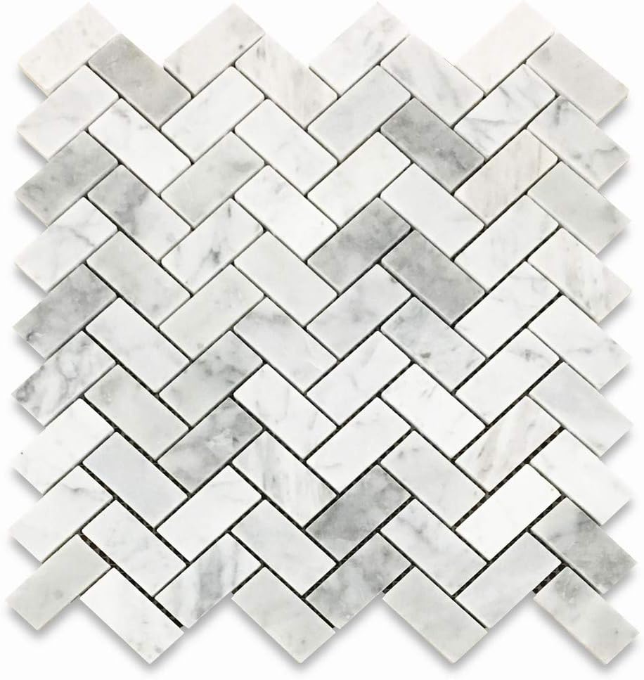 Stone Centre Self-Adhesive Herringbone Backsplash