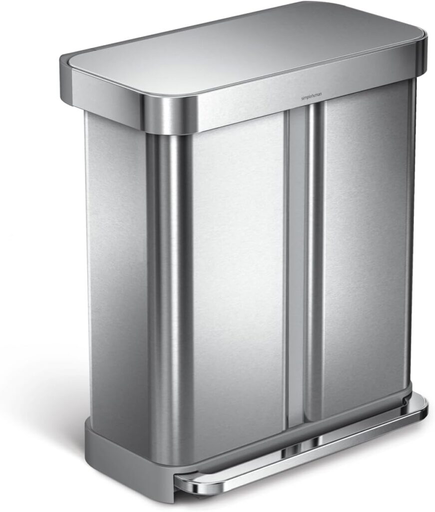 Simplehuman Dual Compartment 15.3-Gallon Trash Can