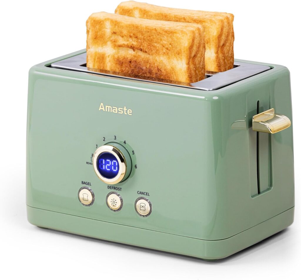 Amaste Retro Bread Toaster with LED Display