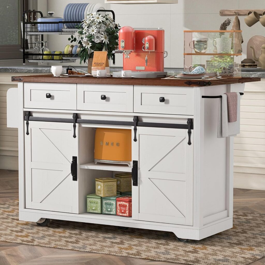 Meetfav farmhouse kitchen island