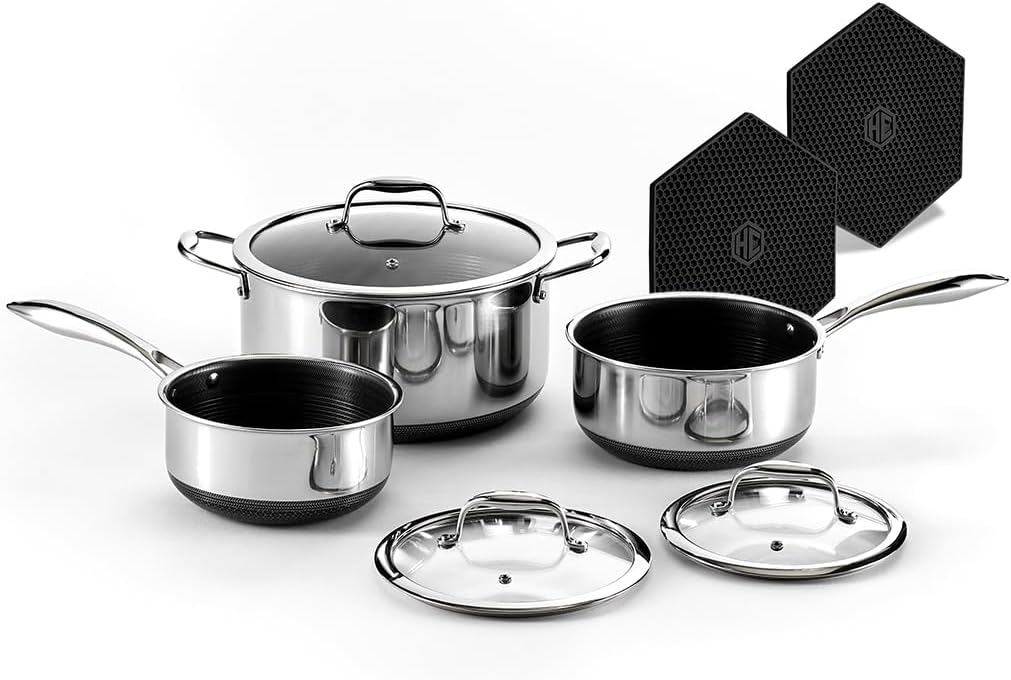 HexClad Hybrid Nonstick 6-Piece Pot Set