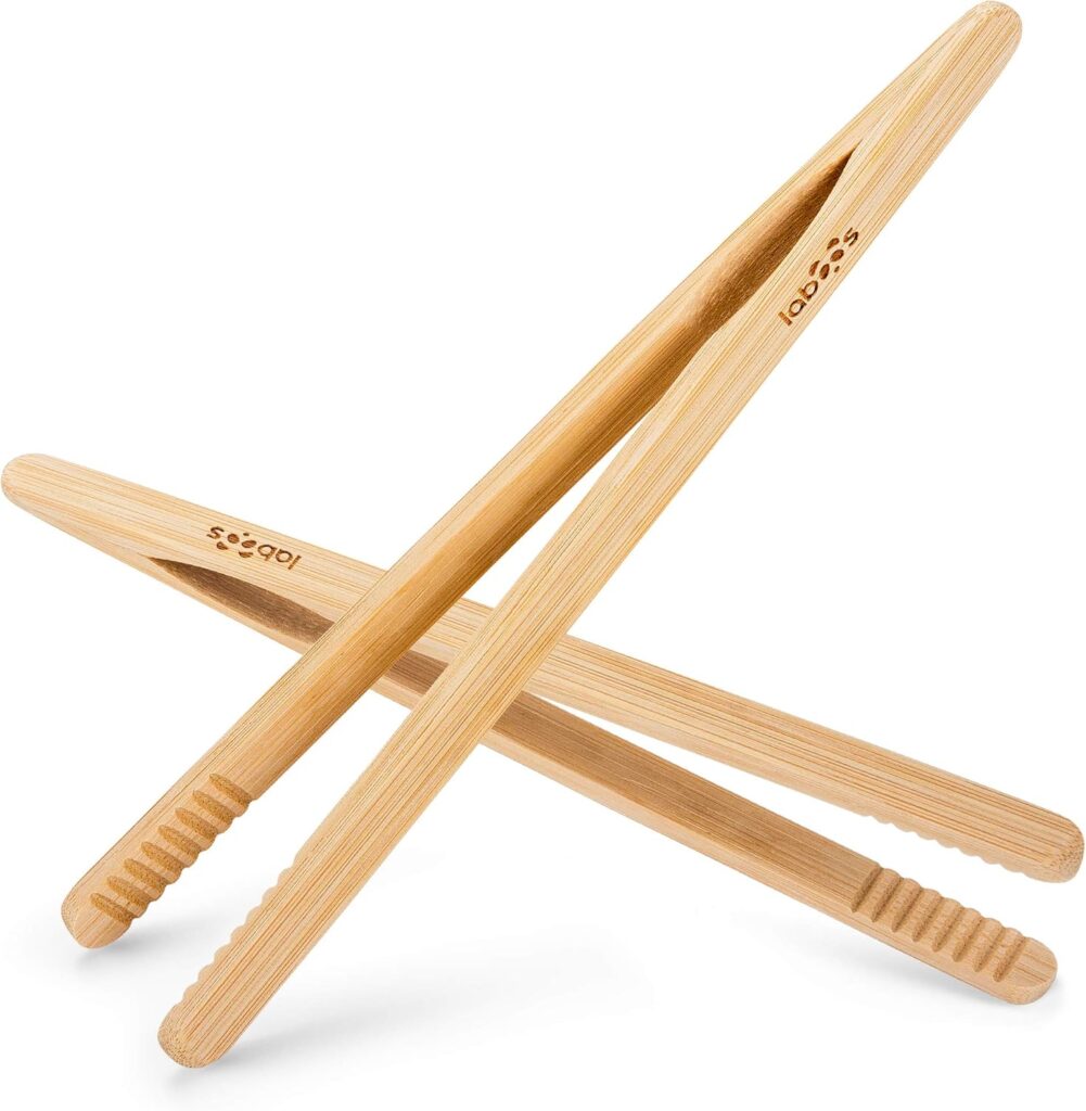 Laboos 8" Classic Bamboo Tongs