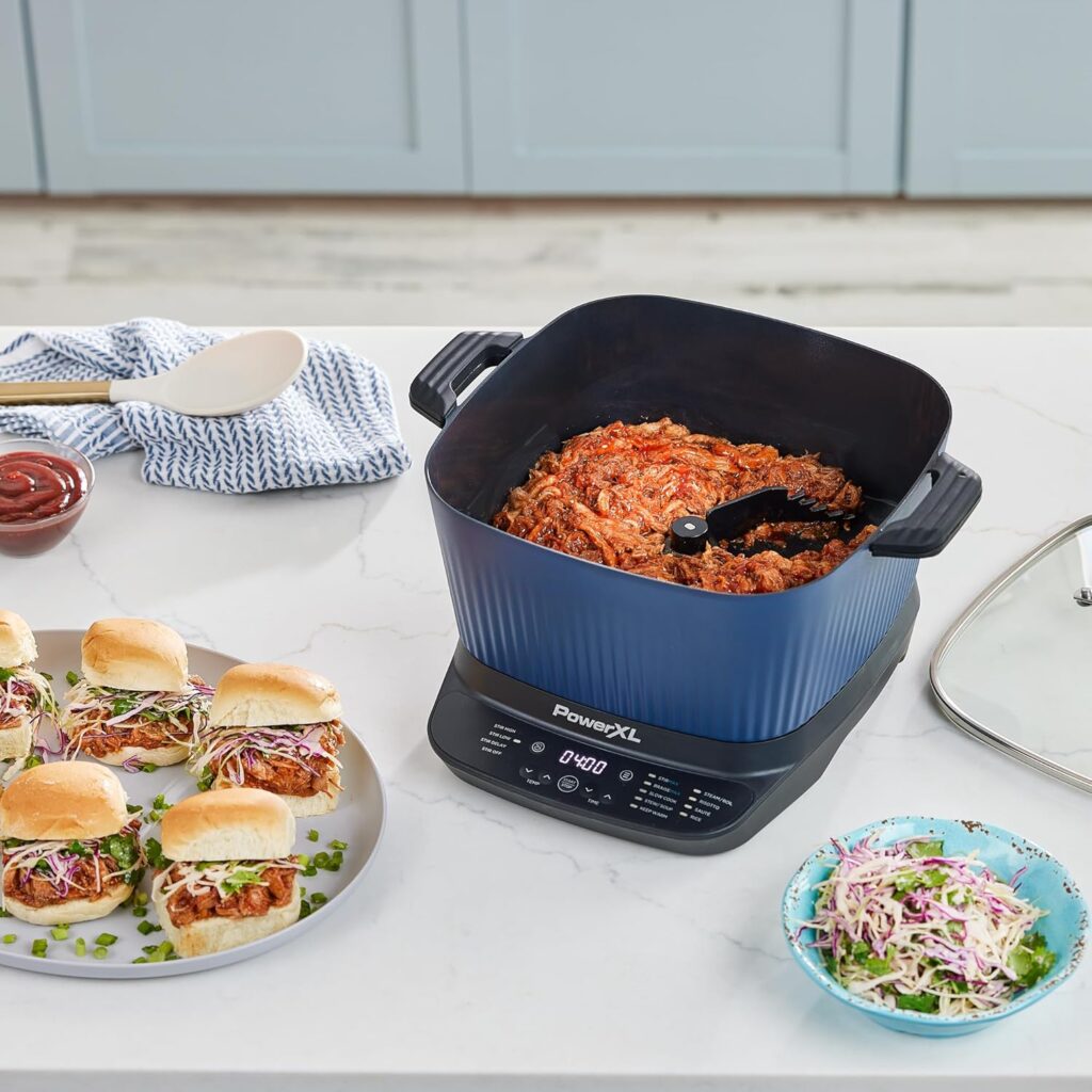 STIRMAX™ Midnight Blue 7.5QT Digital Multi-Cooker with Automatic Paddle