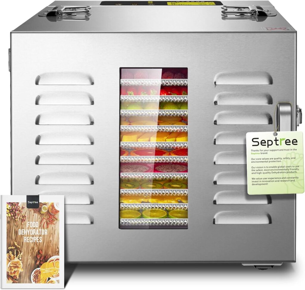 Septree 10-Tray Stainless Steel Food Dehydrator