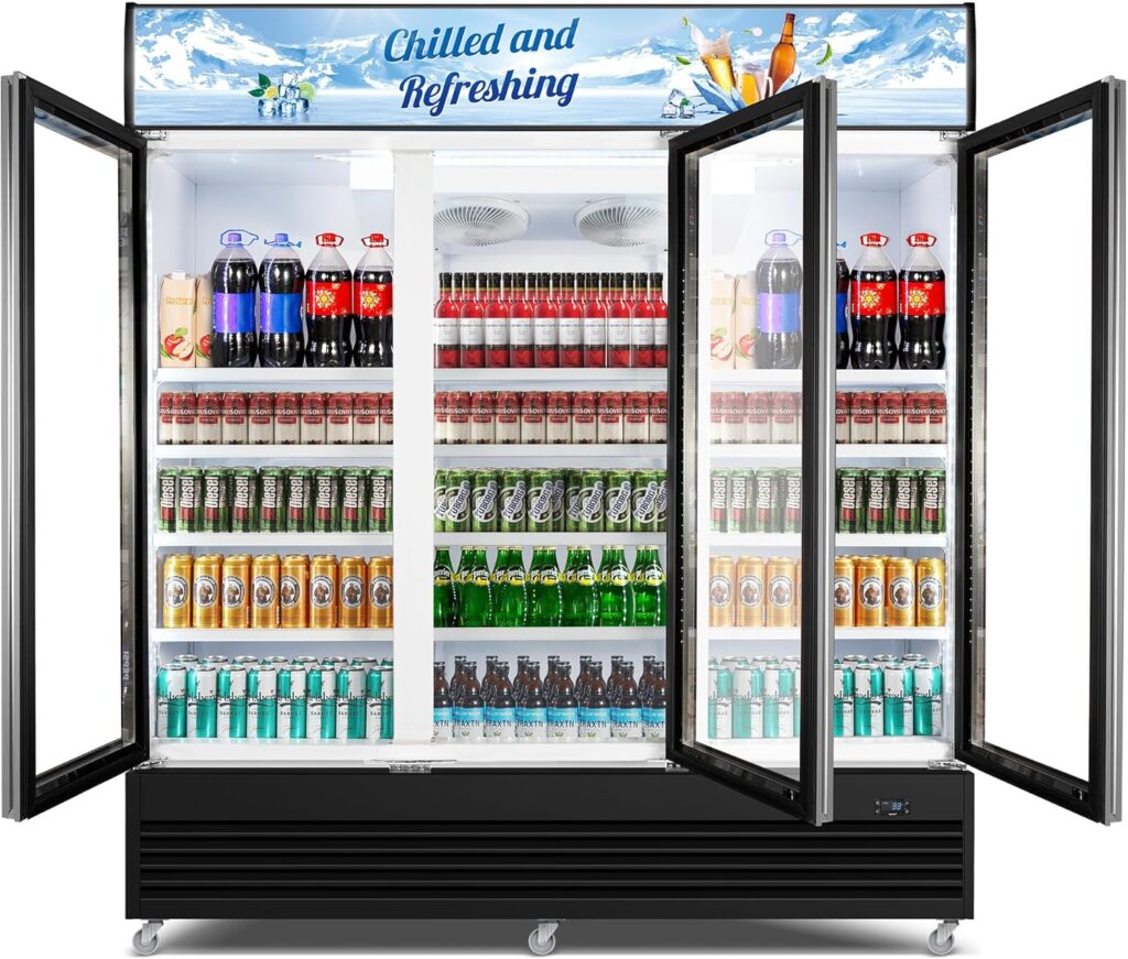 Velieta 75" 3-Door Commercial Display Refrigerator