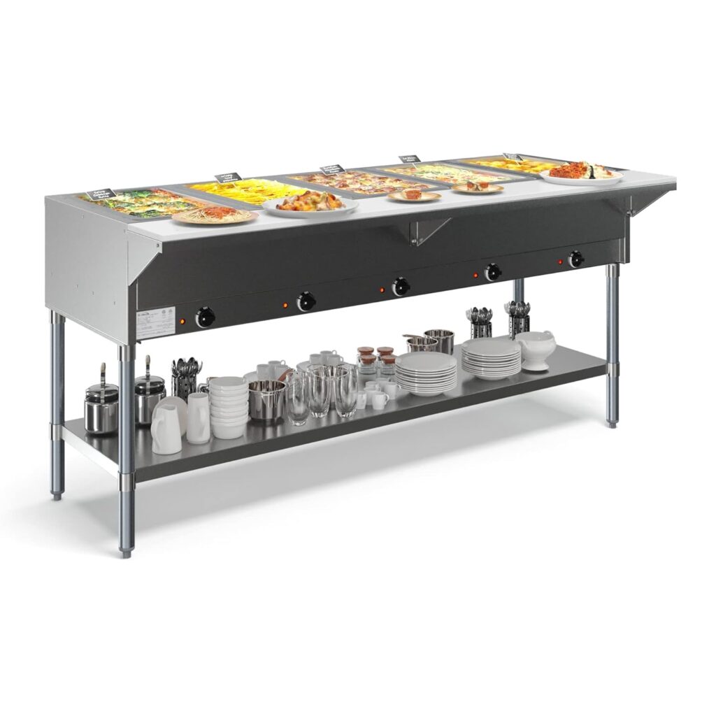 KoolMore 5-Pan Open Well Steam Table