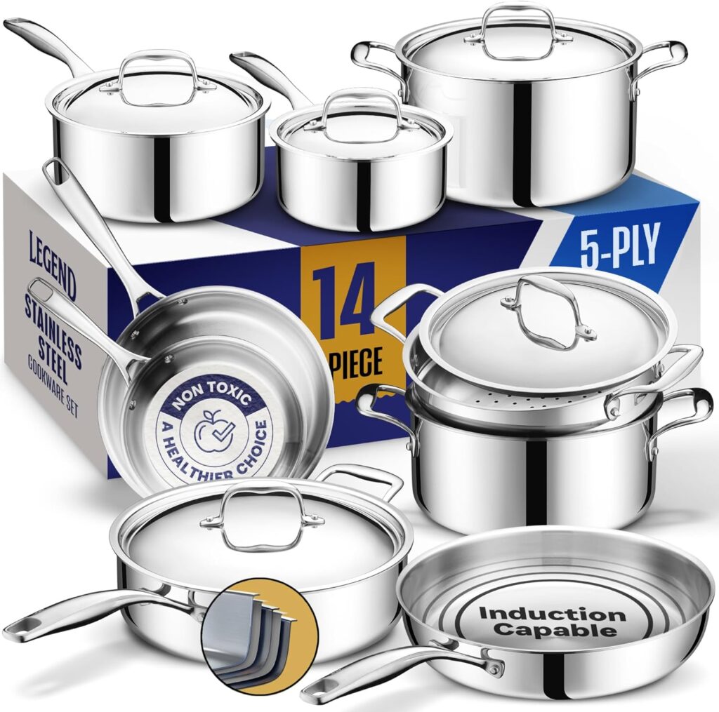 Legend 5-Ply Stainless Steel Cookware Set
