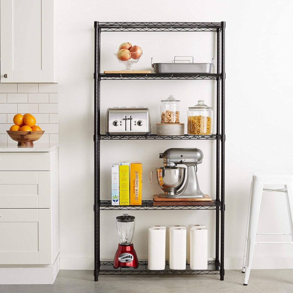 Amazon Basics 5-Shelf Heavy Duty Steel Rack for kitchen pantry