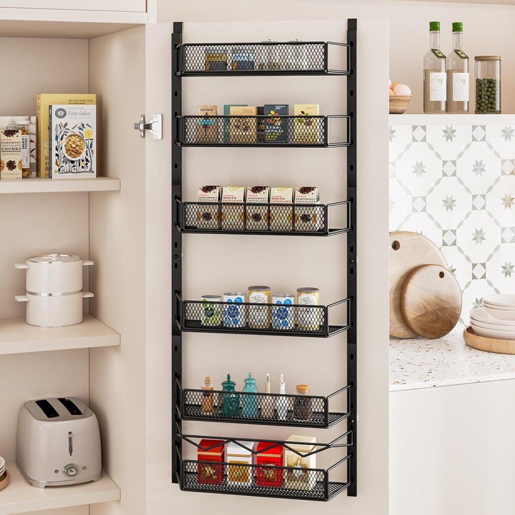 best pantry shelves Dazioter Over-The-Door 6-Tier Pantry Organizer