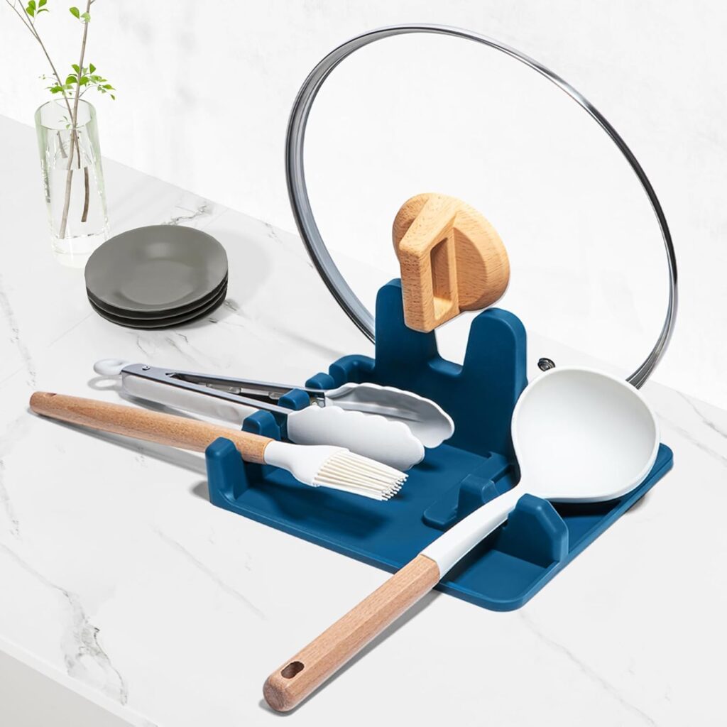 AUOON Silicone Multi-Slot Spoon & Lid Rest