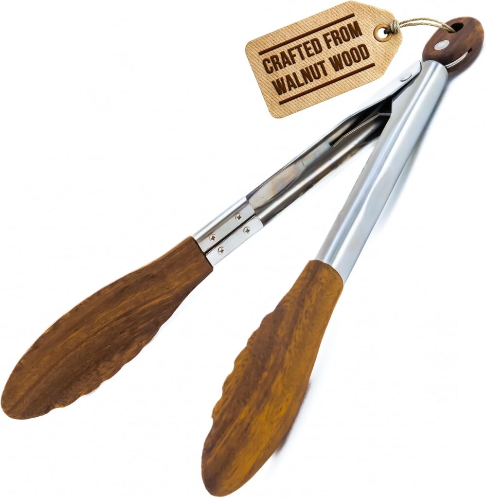 Boxiki Kitchen Wooden Tongs 