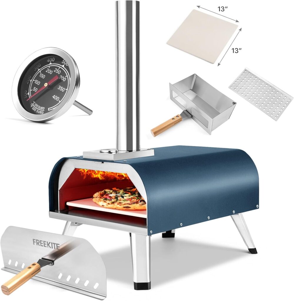 FREEKITE 13" Outdoor Wood-Fired Pizza Oven