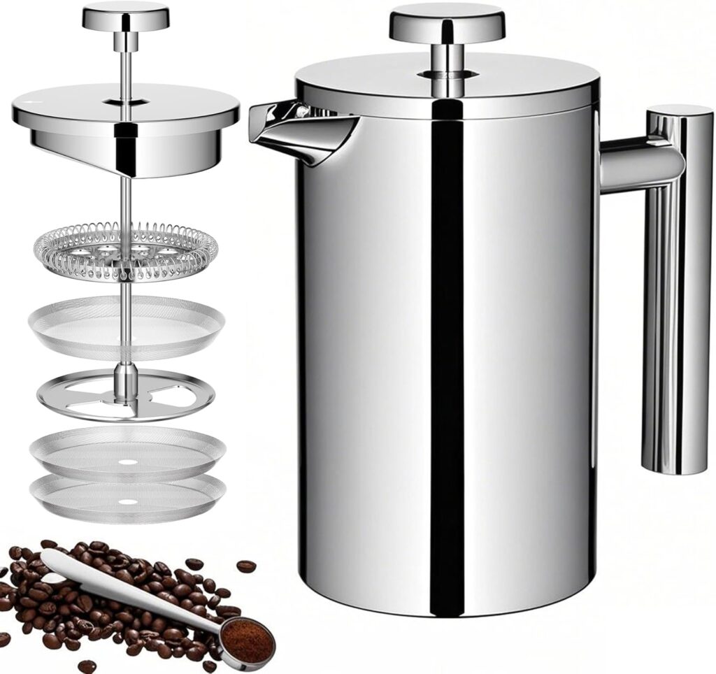 Meelio Small French Press Coffee Maker 600ml