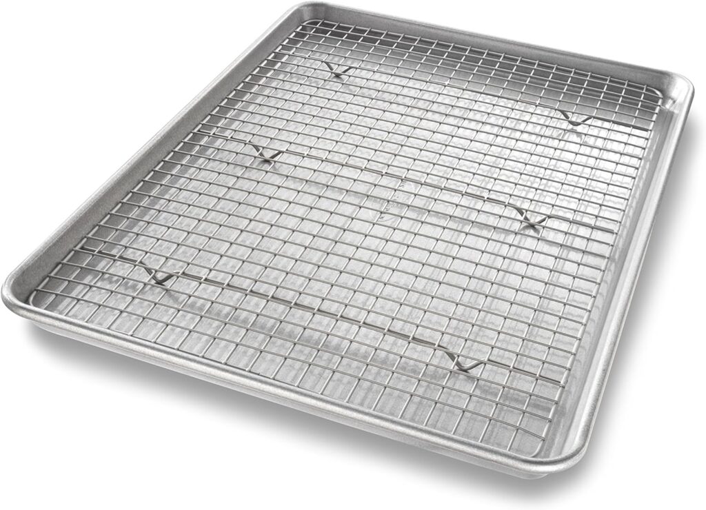 USA Pan Bakeware Half Sheet with Cooling Rack