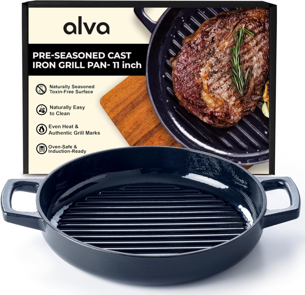 Alva Nori 11” Enameled Cast Iron Grill Pan