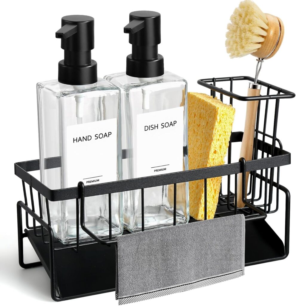 GMISUN Kitchen Soap Dispenser Set with Sponge Holder