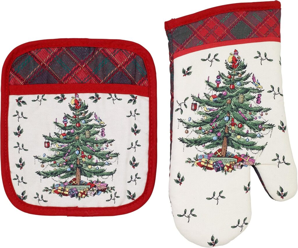 Christmas Oven Mitts & Pot Holders Set