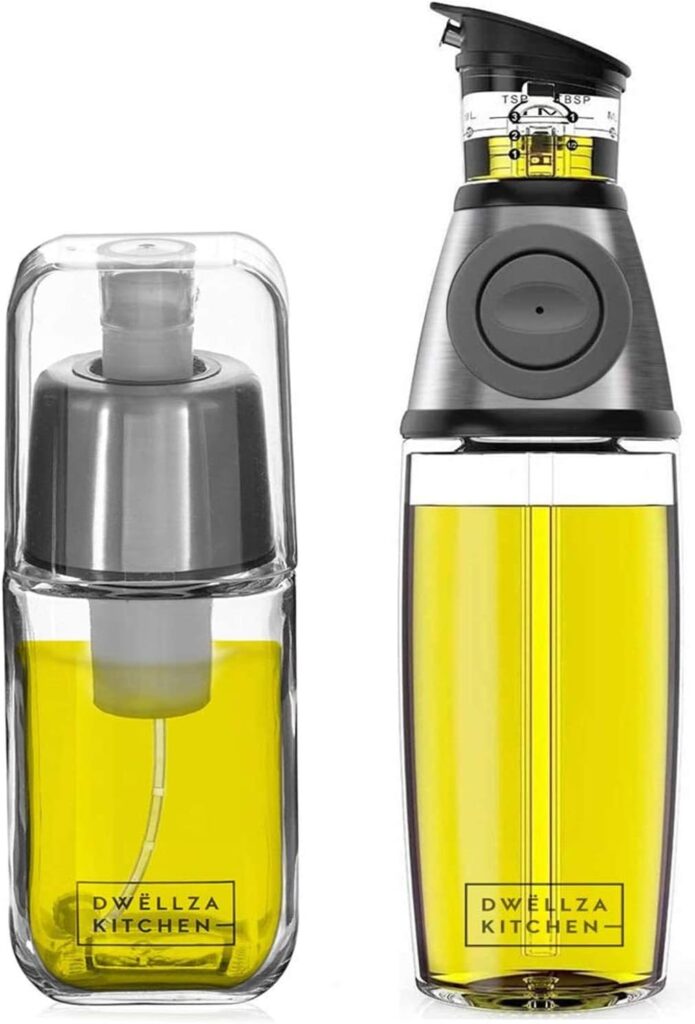 DWËLLZA KITCHEN Olive Oil Dispenser Bottle For Kitchen & Sprayer For Cooking