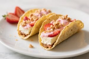 Strawberry Crunch Cheesecake Tacos That Are Almost Too Pretty to Eat
