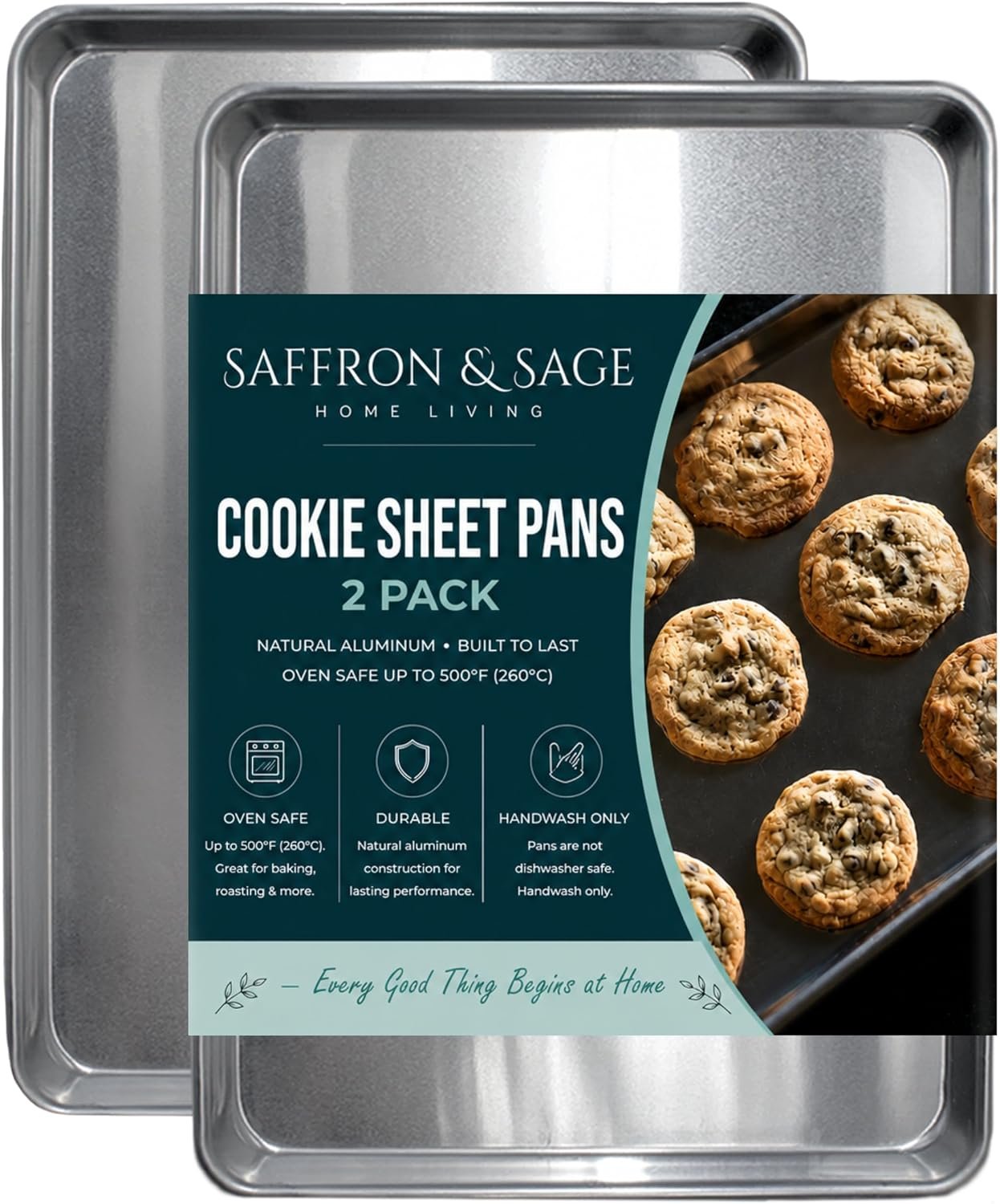 Commercial rimmed half sheet pan in natural aluminium