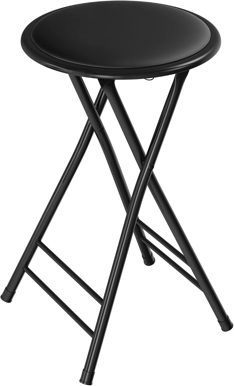 Lavish Home black folding counter height stool with padded seat