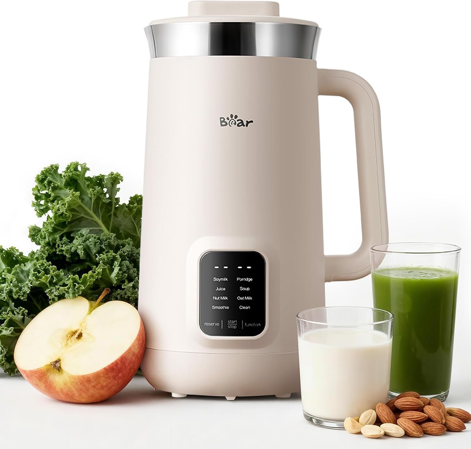 Bear white 8 in 1 nut milk maker with a stainless steel jar