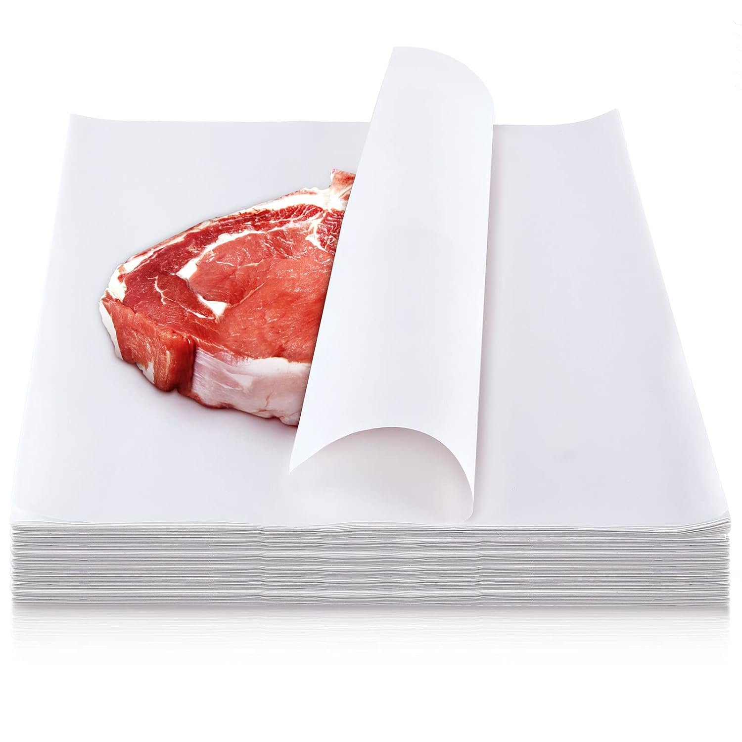Stack of white unwaxed butcher paper sheets