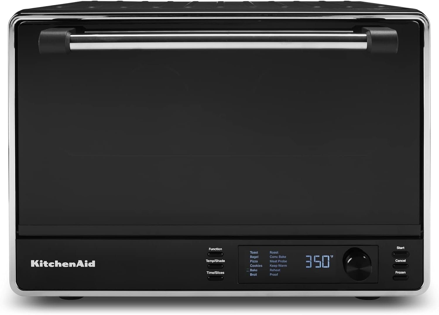 KitchenAid dual convection countertop oven in black matte with digital display