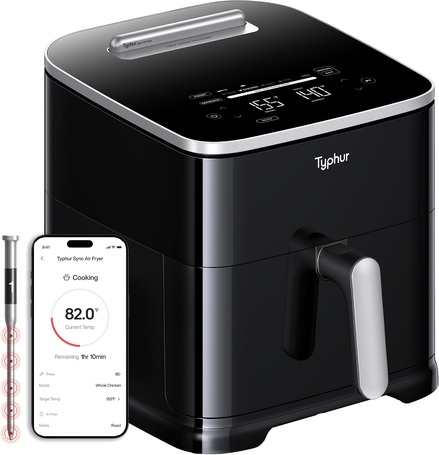 Typhur Sync air fryer with wireless meat thermometer