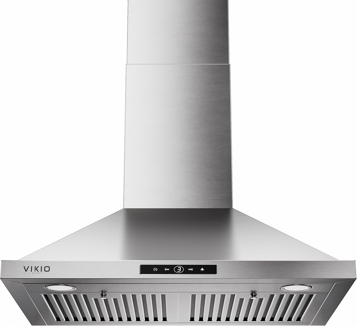 VIKIO HOME 30 inch brushed stainless steel pyramid wall mount range hood